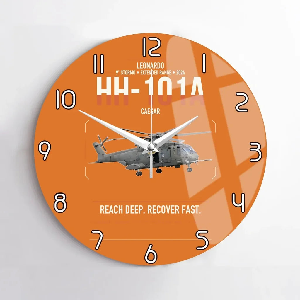 Leonardo HH-101A Caesar design on orange no frame wall clock