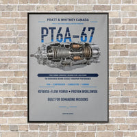 Thumbnail for PT6A-67 vertical canvas print - framed - light gray background