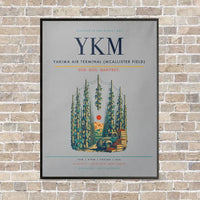 Thumbnail for Yakima Air Terminal (McAllister Field) YKM vertical canvas print - framed - light gray background