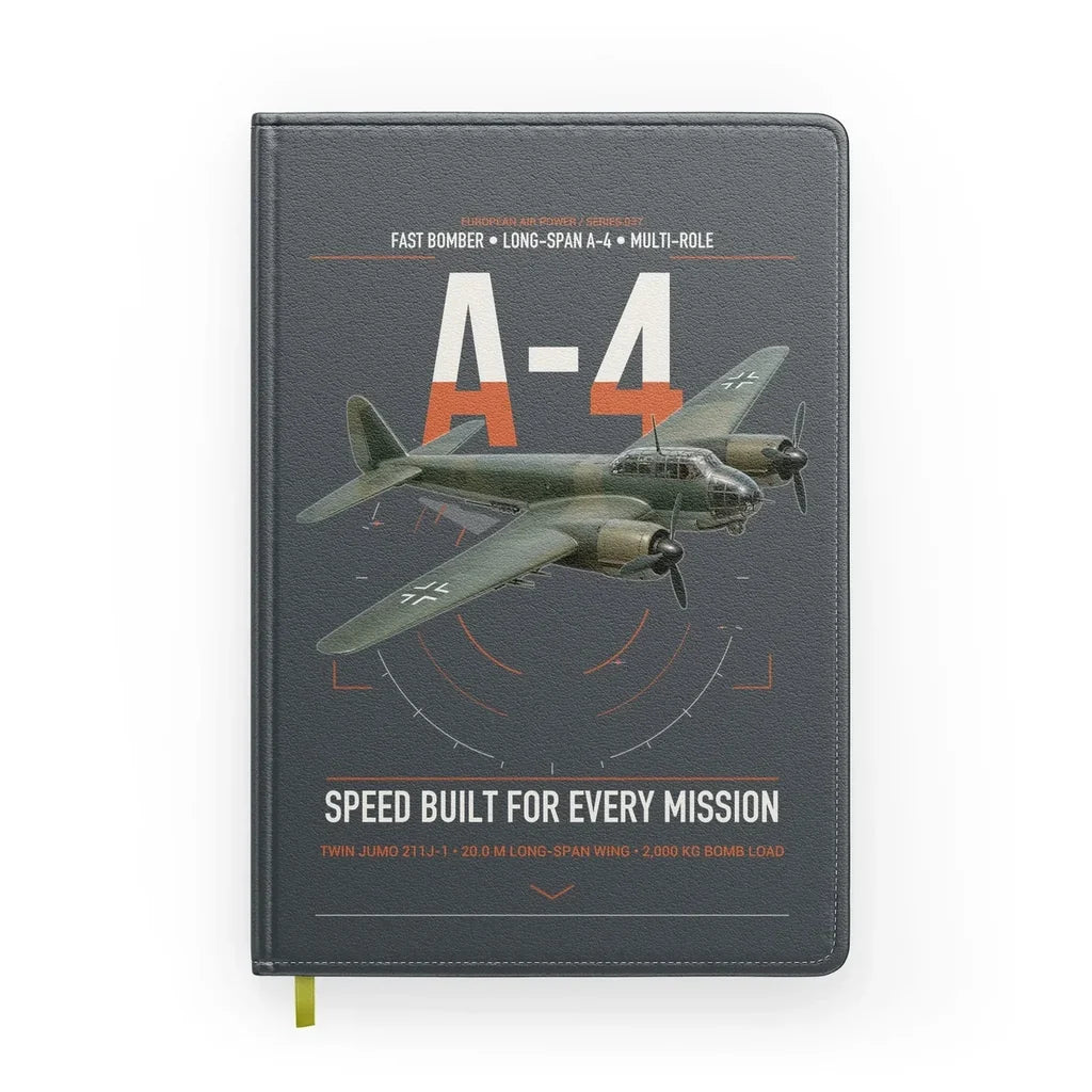 Junkers Ju 88A-4 design on gray notebook