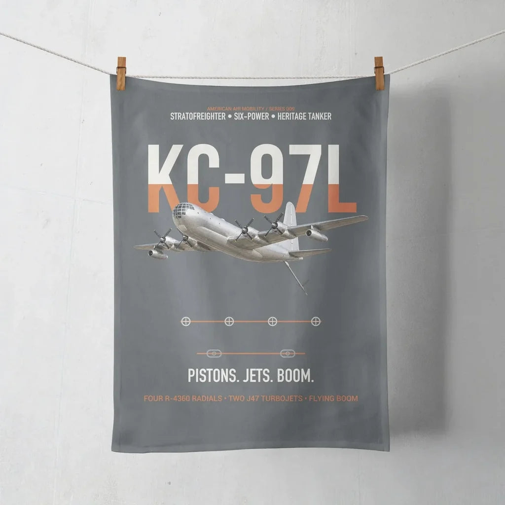 KC-97L STRATOFREIGHTER design on gray towel
