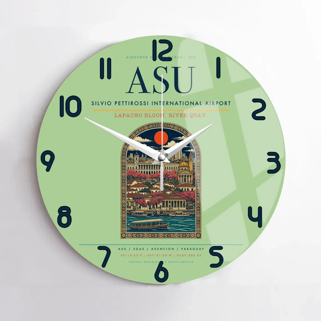 Silvio Pettirossi International Airport ASU Wall-Clock No-Frame - Light Green