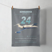 Thumbnail for Bombardier Learjet 24 design on gray towel