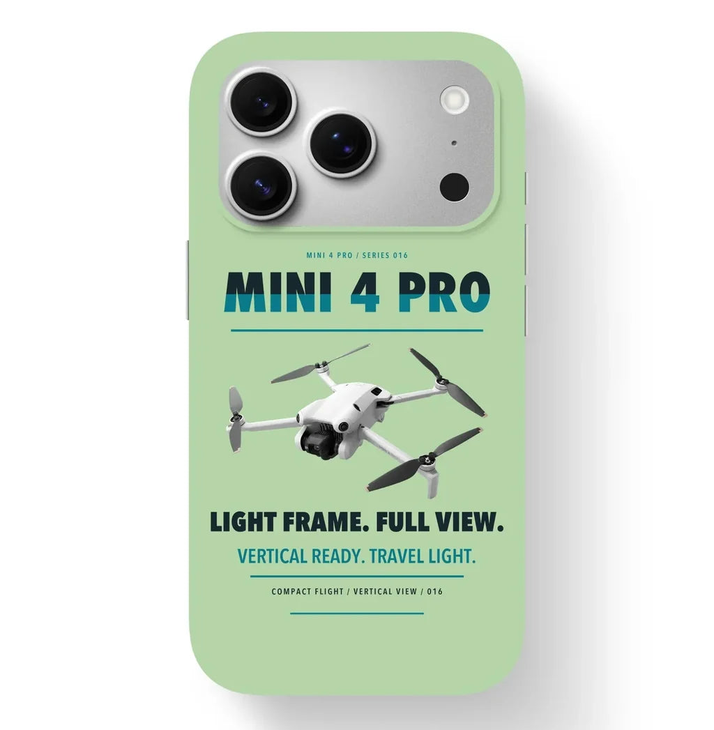 DJI Mini 4 Pro Case design on light green iphone case