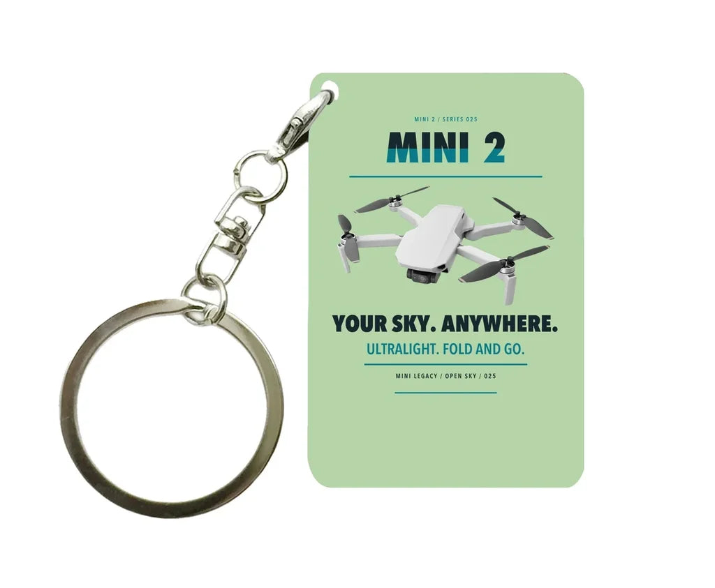 DJI Mini 2 Key Chain design on light green key chain