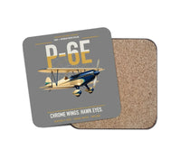 Thumbnail for Curtiss P-6E Hawk design on gray 1 piece coaster