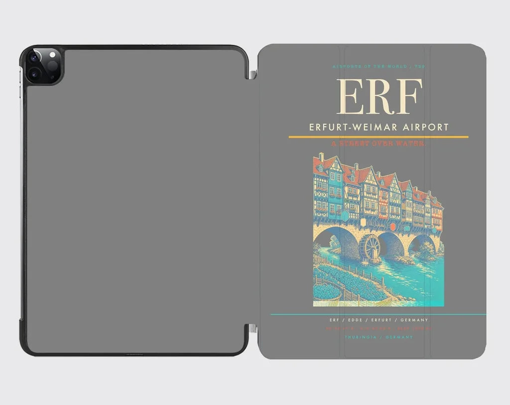 Erfurt-Weimar Airport (ERF) design on gray ipad tablet case