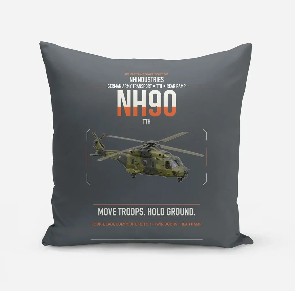 NHIndustries NH90 TTH design on gray pillow