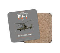 Thumbnail for Kawasaki OH-1 design on gray 1 piece coaster