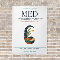 Thumbnail for Prince Mohammad Bin Abdulaziz International Airport MED vertical canvas print - no frame - white background