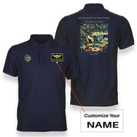 Thumbnail for VINTAGE G4269 - The Swallows In The Rafters - Double-Side Polo T-Shirt design on navyblue+name