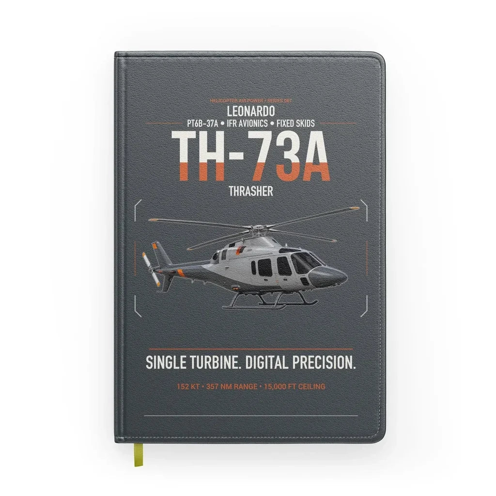 Leonardo TH-73A Thrasher design on gray notebook