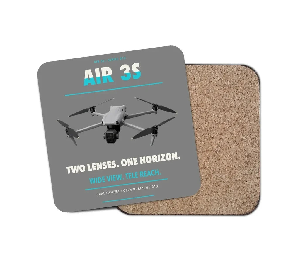 DJI Air 3S design on gray 1 piece coaster