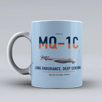 Thumbnail for MQ-1C Gray Eagle ER design on light blue ceramic mug, double-side print