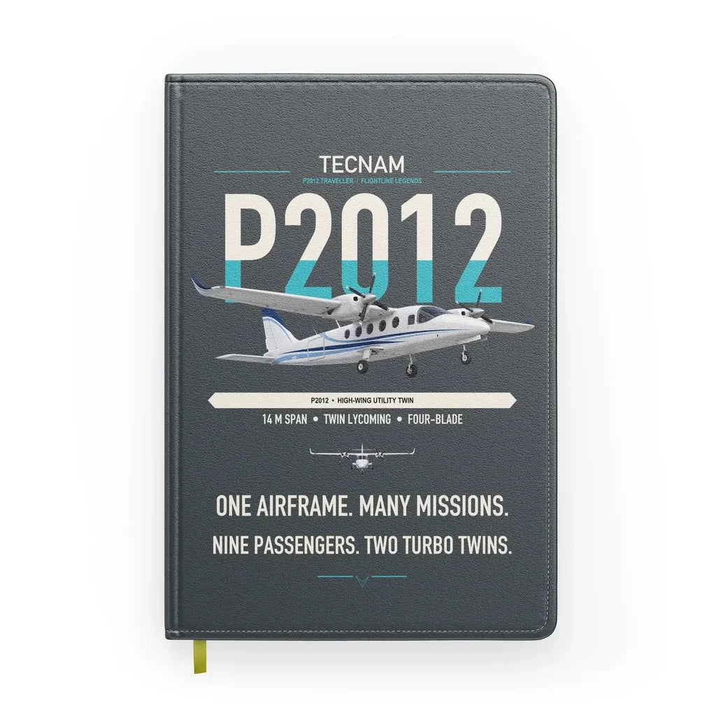 Tecnam P2012 Traveller design on gray notebook