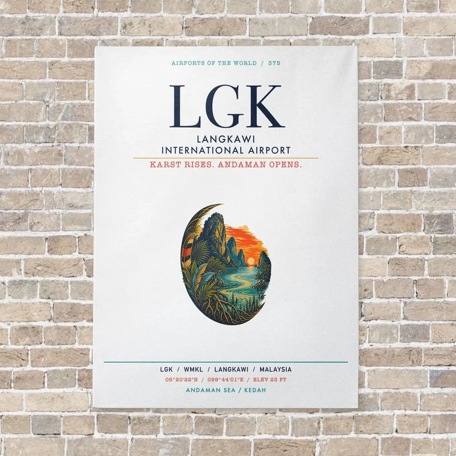 Langkawi International Airport LGK vertical canvas print - no frame - white background
