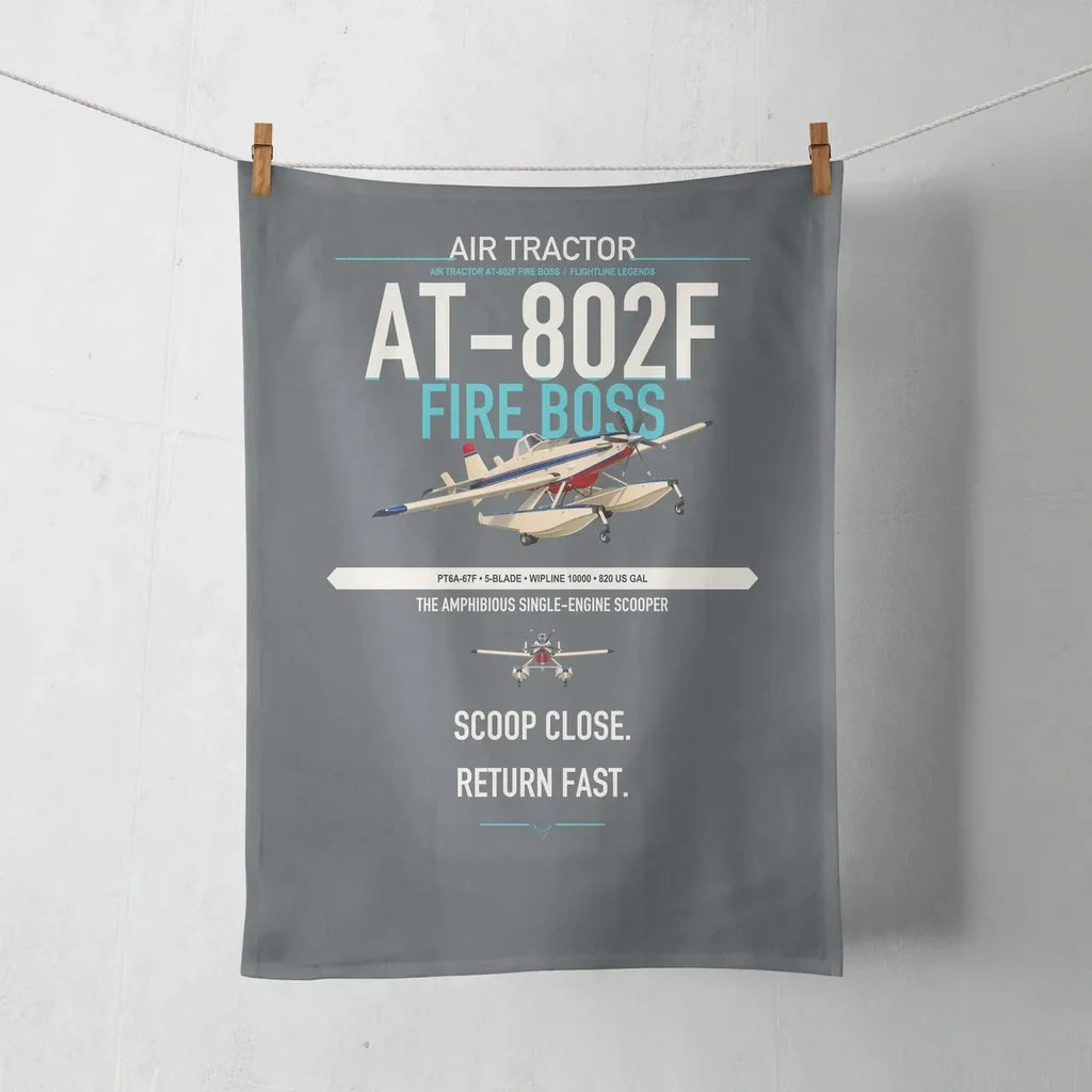 Air Tractor AT-802F Fire Boss design on gray towel