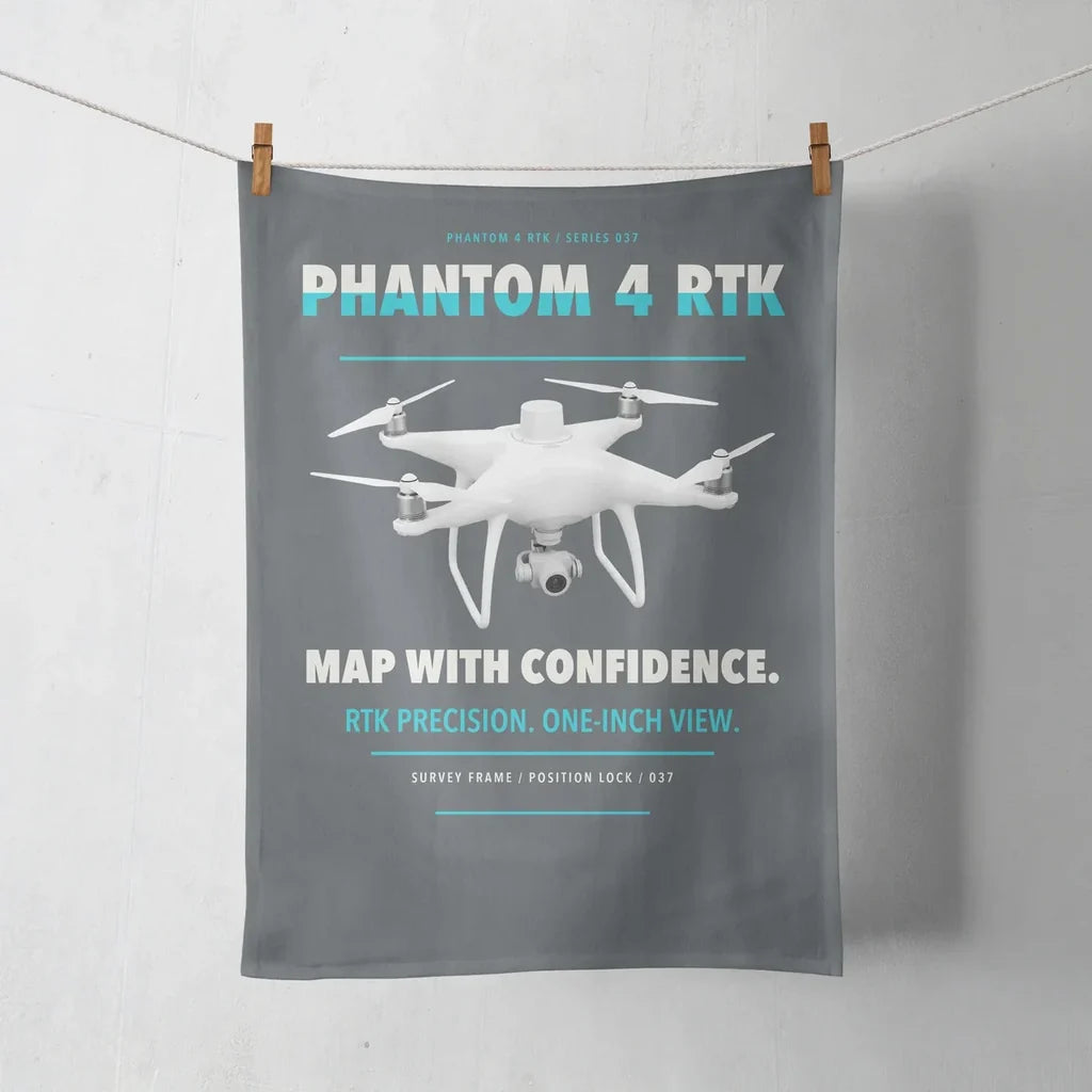 DJI Phantom 4 RTK design on gray towel