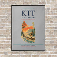 Thumbnail for Kittilä Airport KTT vertical canvas print - framed - light gray background