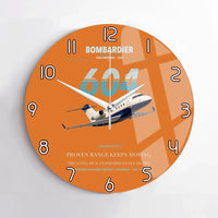 Thumbnail for Bombardier Challenger 604 design on orange no frame wall clock