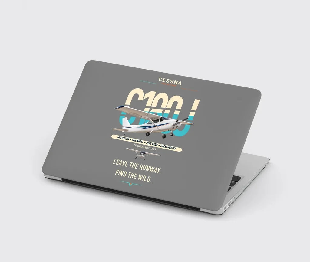 Cessna 180J Skywagon design on gray MacBook case