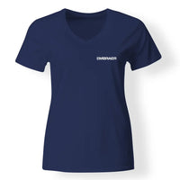 Thumbnail for Embraer & Text Designed Designed V-Neck T-Shirts - view 11