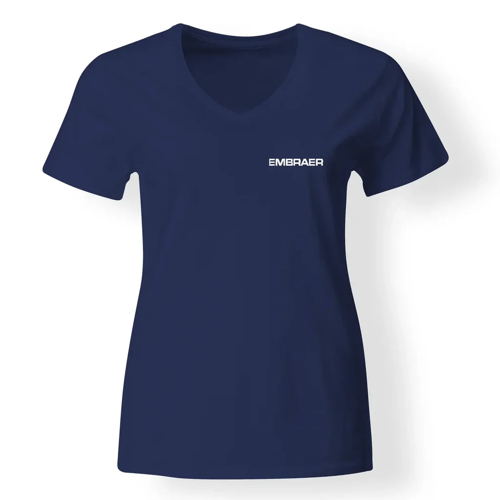 Embraer & Text Designed Designed V-Neck T-Shirts - view 11