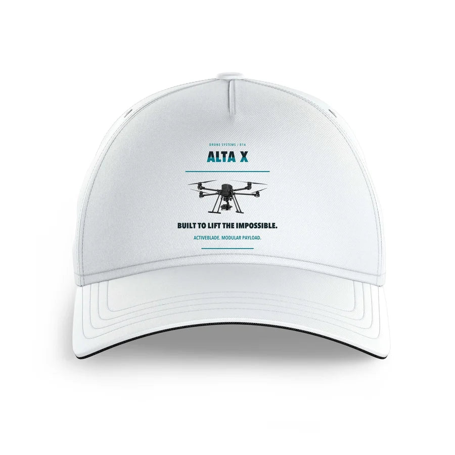 Freefly Alta X design on white printed hat
