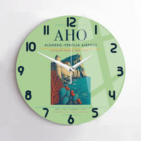 Thumbnail for AlgheroFertilia Airport AHO Wall-Clock No-Frame - Light Green