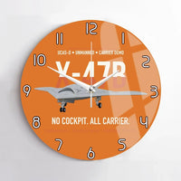 Thumbnail for X-47B UCAS-D Carrier Wing Without a Cockpit design on orange no frame wall clock