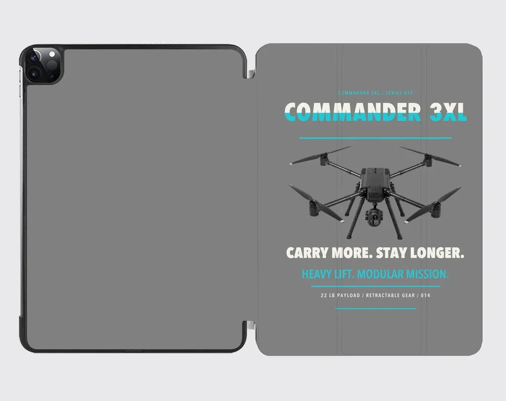 Draganfly Commander 3XL design on gray ipad tablet case