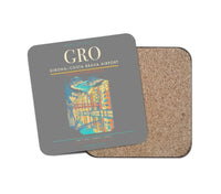 Thumbnail for Girona–Costa Brava Airport (GRO) design on gray 1 piece coaster