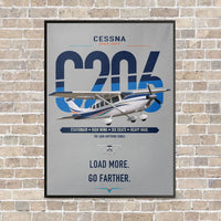 Thumbnail for Cessna 206 Stationair vertical canvas print - framed - light gray background
