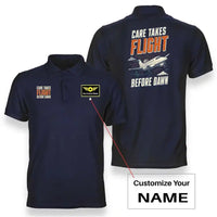 Thumbnail for SIGNAL 564 - Care Takes Flight Before Dawn - Double-Side Polo design on navy blue double side polo with custom name badge