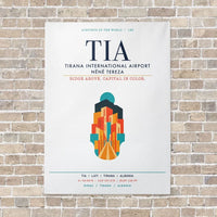 Thumbnail for Tirana International Airport Nënë Tereza TIA vertical canvas print - no frame - white background