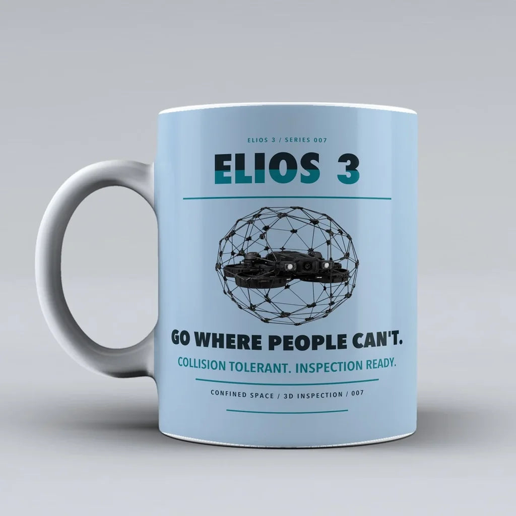 Elios 3 Mug design on light blue flyability