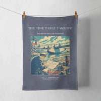 Thumbnail for VINTAGE G4272 - The Tide Table Takeoff - Designed Towels design on navyblue