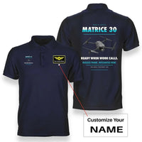 Thumbnail for DJI Matrice 30 design on navy blue polo with custom name badge