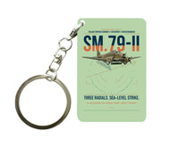 Thumbnail for Savoia-Marchetti SM.79-II Sparviero design on light green designed key chain, double-side print
