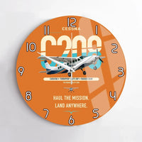 Thumbnail for Cessna 208 Caravan design on orange no frame wall clock