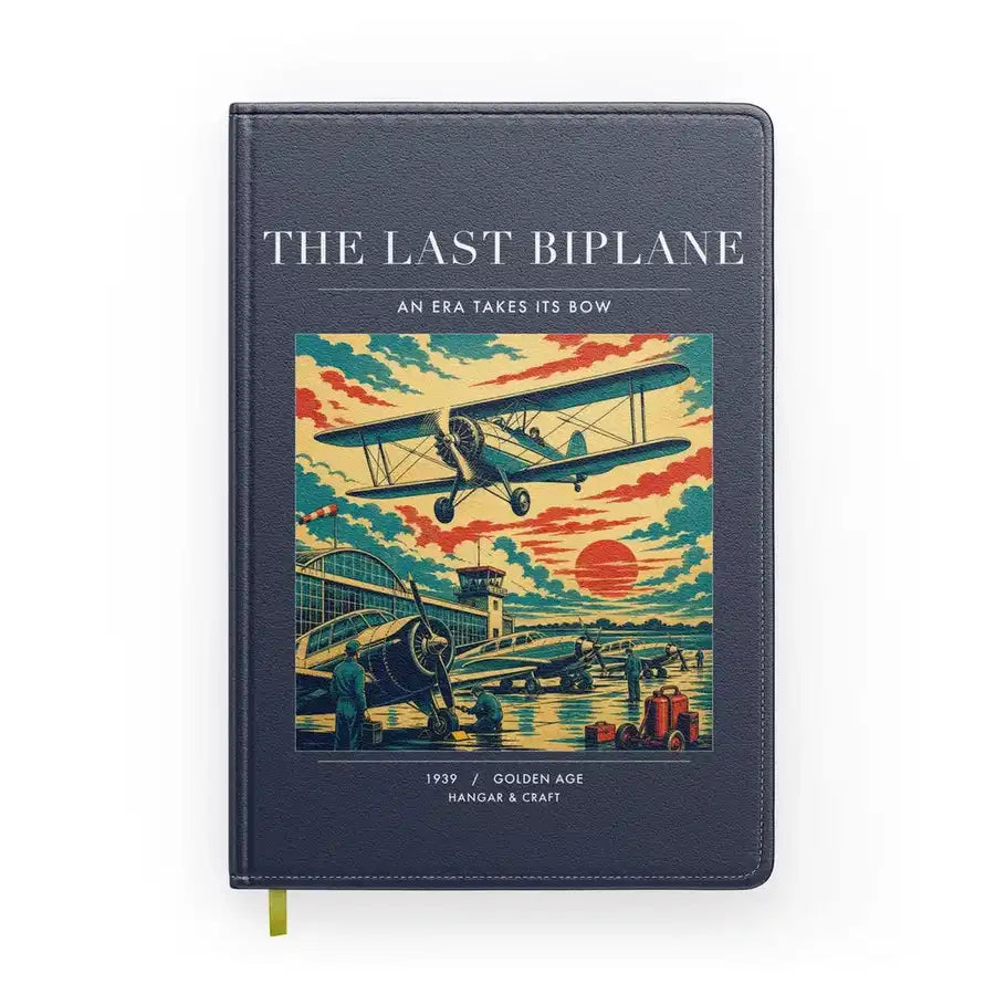 VINTAGE G4054 - The Last Biplane - Designed Notebooks design on navyblue