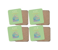 Thumbnail for Carcassonne Airport CCF Coaster 4-Pieces-Set - Light Green