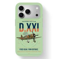 Thumbnail for Fokker D.XXI — Dutch LVA aircraft 221 design on light green magsafe iphone case, for iPhone 17 Pro