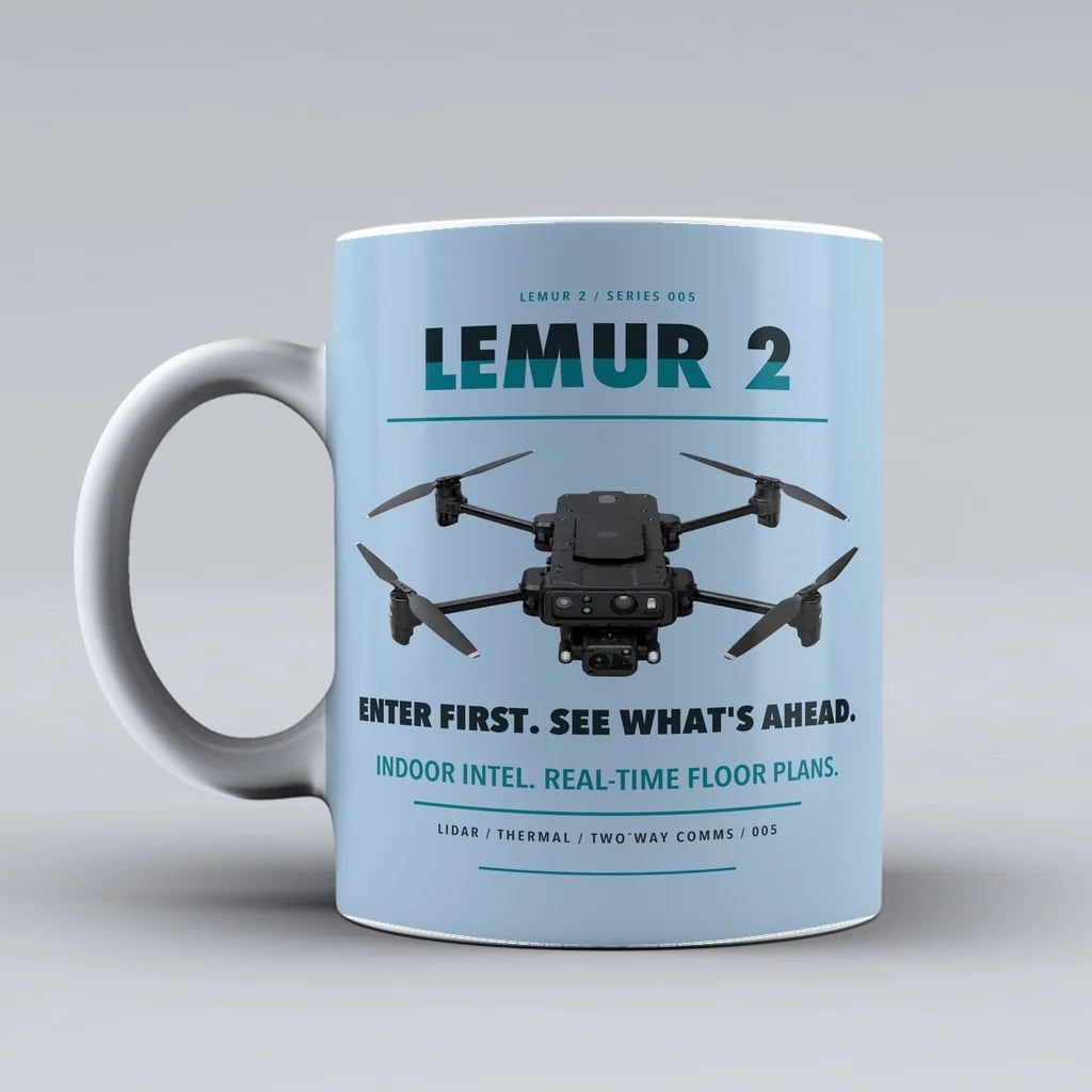 LEMUR 2 Mug design on light blue brinc