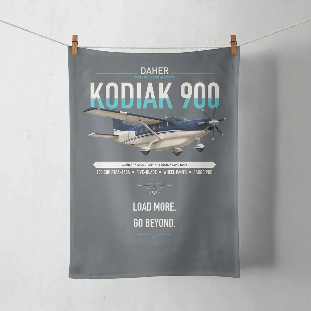 Daher Kodiak 900 design on gray towel