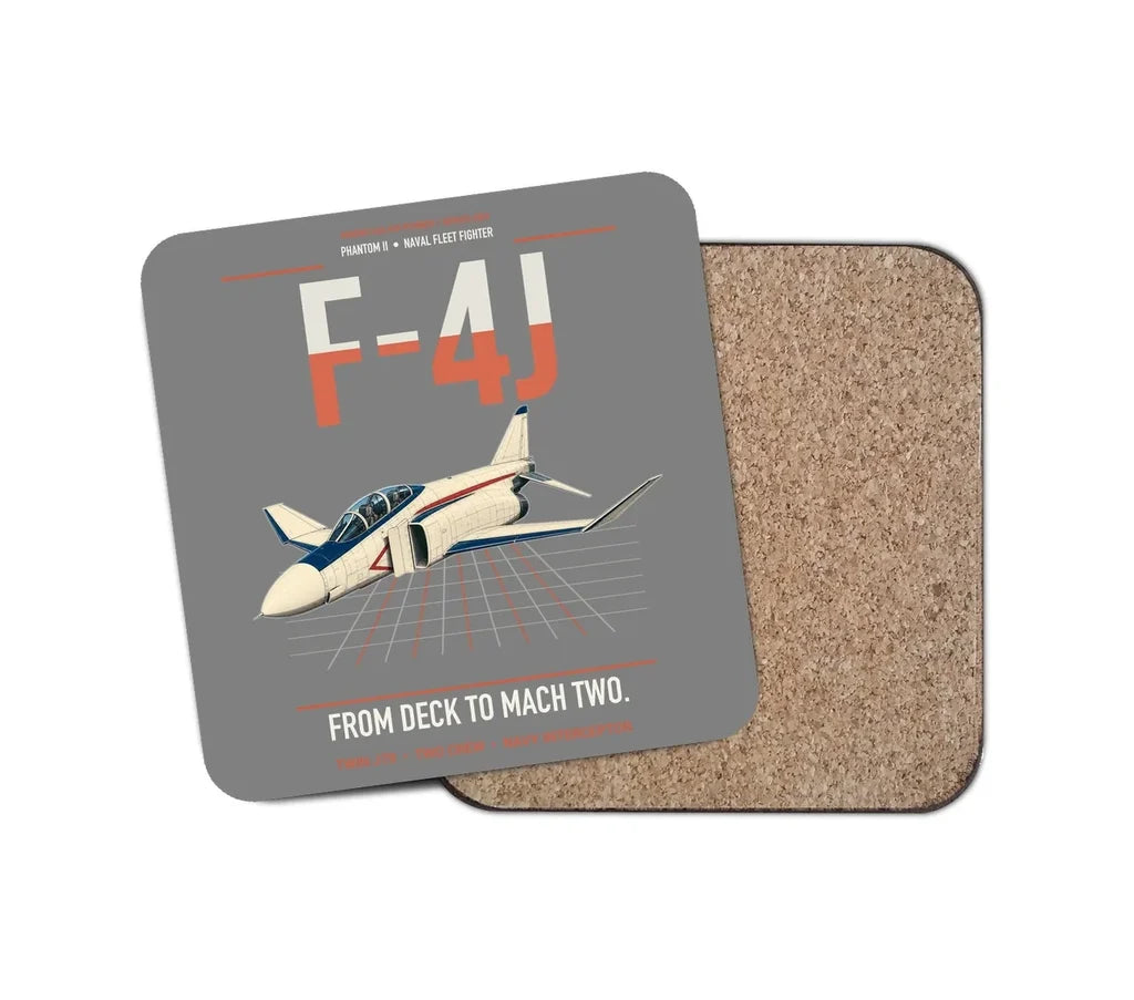F-4J Phantom II design on gray 1 piece coaster