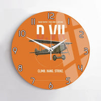 Thumbnail for Fokker D.VII design on orange no frame wall clock