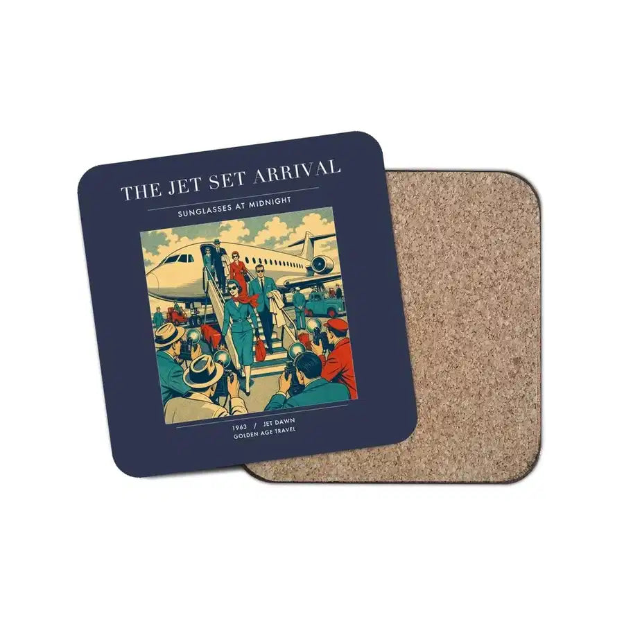 The Jet Set Arrival - Designed Coasters design on navy blue 1-piece