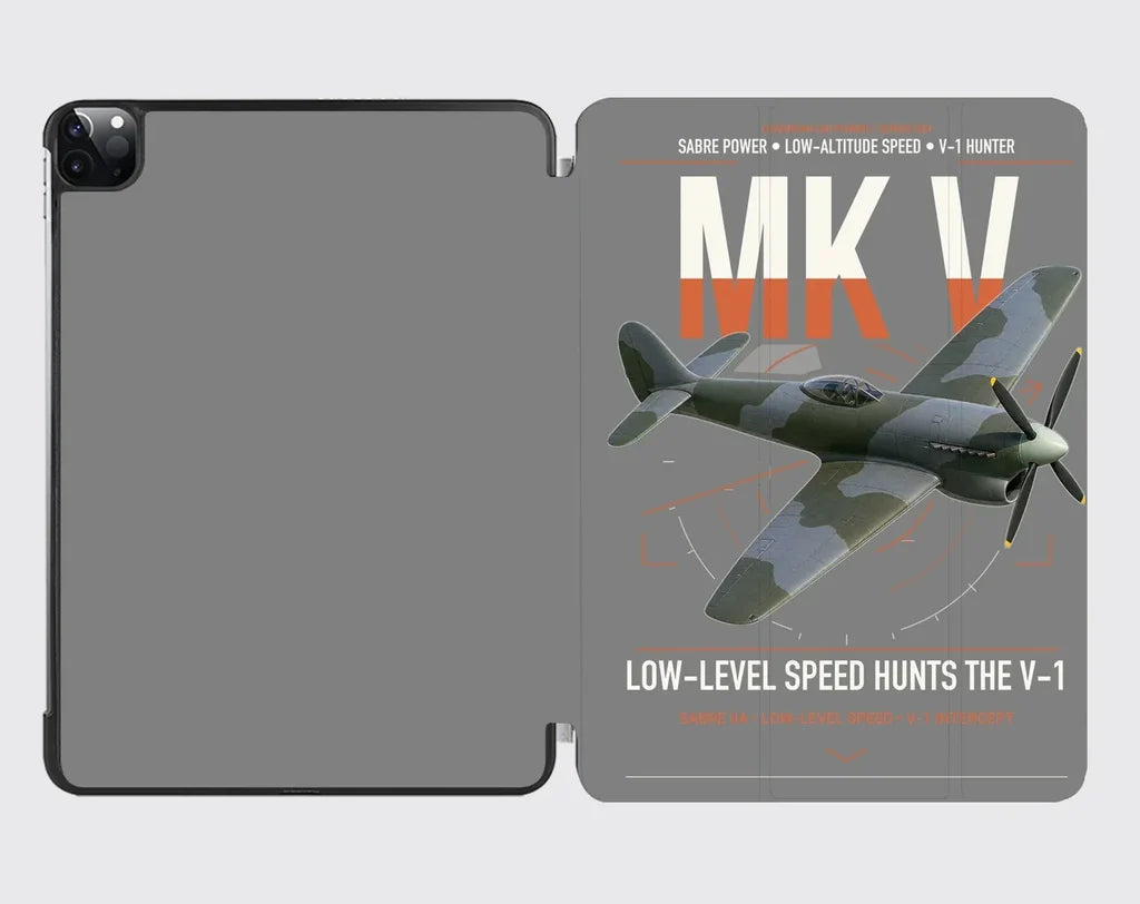 Hawker Tempest Mk V design on gray ipad tablet case