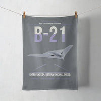 Thumbnail for B-21 Raider design on gray towel